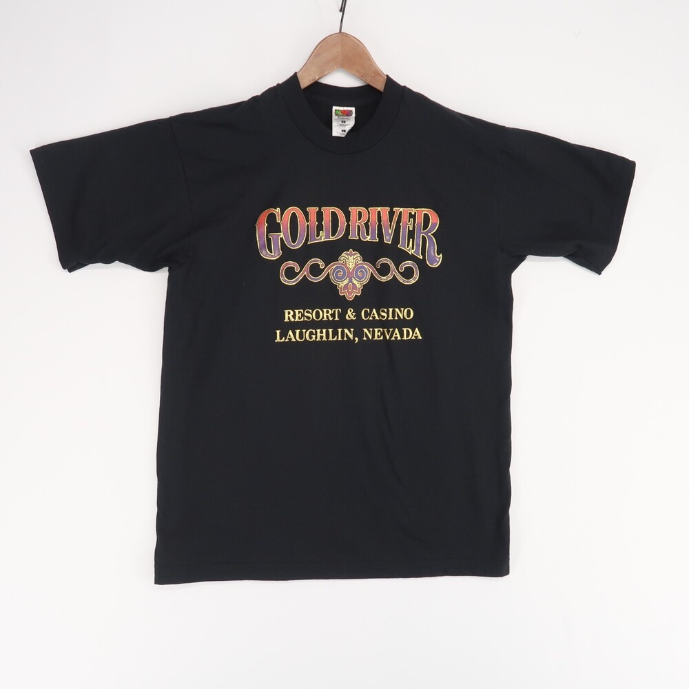 Vintage Gold River Resort Casino T Shirt Mens L Black Single Stitch Short Sleeve